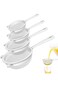 Khazna Plastic Mesh Strainers,4 Pcs Nylon Fine Mesh for Kitchen with Handle Double Ear Nylon Mesh C