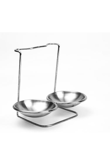 Cuisine Art Stainless Steel Vertical Saving Soup Ladles Holders Double Spoon Stand Rack Cooking Ute