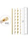 Paper straws for drinking, Biodegradable Gold Paper Straws Bulk, Pack of 100 Metallic Foil Striped/