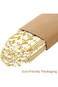 Paper straws for drinking, Biodegradable Gold Paper Straws Bulk, Pack of 100 Metallic Foil Striped/