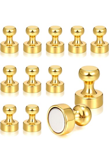 SWIUKPHE Refrigerator Magnets, 30 Pcs Gold Fridge Magnets Small Strong Neodymium Magnets for Whiteb