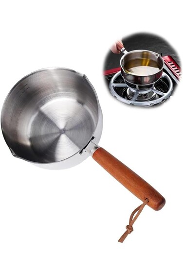 1 PCS 500ml Mini Sauce Pan Cooking Pot,Chocolate Melting Pot,Stainless Steel Sauce pan with Pour Sp