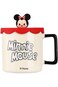Miniso Disney Mickey Mouse Collection Cartoon Ceramic Drinking Mug with Silicone Lid, 425 ml Capaci