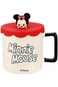 Miniso Disney Mickey Mouse Collection Cartoon Ceramic Drinking Mug with Silicone Lid, 425 ml Capaci