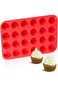 Joyzzz Muffin Pan, Silicone Muffin Pan Mini 24 Cups Cupcake Pan, Cake Pop Mold, Cylinder Silicone M