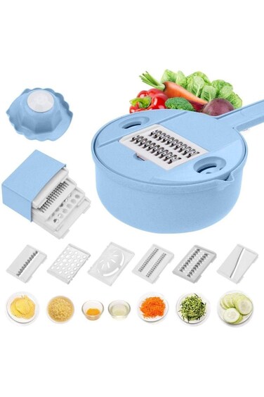 Mandoline 10-in-1 Vegetable Spiralizer Cutter and Shredder Grater with Guard and Egg White Separato