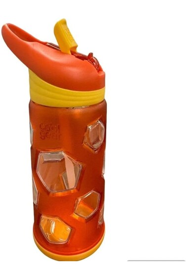 Cool Gear EZ-Freeze Hexagon Water Bottle, 16 oz Capacity, Red