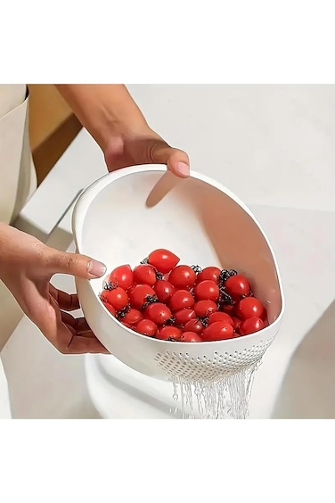 مصفاة أرز من AsolBD قطعة واحدة لتنظيف الخضار والفواكه ومنظم أوعية المعكرونة