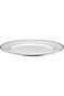 HomeBox Shallow Porcelain Platinum Dessert Plate, White, 20Cm, Ts-J1-11