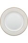 HomeBox Shallow Porcelain Platinum Dessert Plate, White, 20Cm, Ts-J1-11