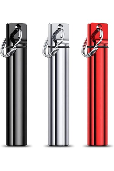 صندوق حامل أعواد الأسنان المحمول المعدني من خزنة، 3 قطع من حاويات الحبوب المعدنية لعيدان الأسنان الصغيرة المقاومة للماء