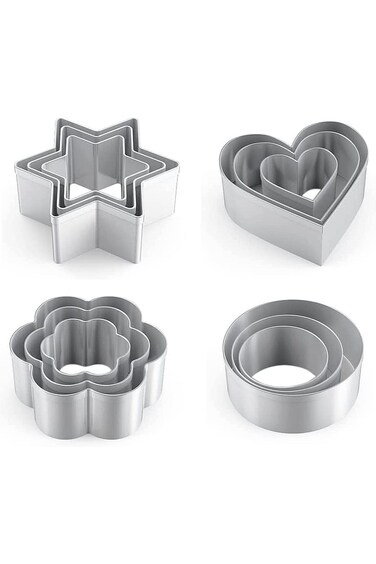 Metal Cookie Cutters Set - Star Cookie Cutter Stainless Steel Round Biscuit Cutter Heart Small Star