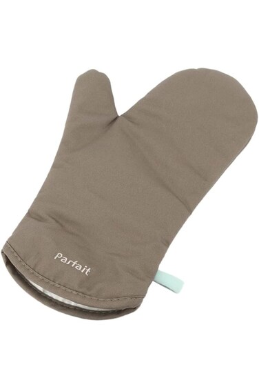 Parfait Heat Resistant Woven Silicone Oven Mitt Taupe and Blue SB0414CC