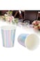 Sorandy 20 Packs Shiny Paper Cups, Rainbow Silver Party Cups, Disposable Paper Hot Coffee and Tea C