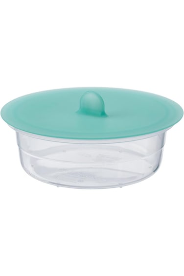 Round Food Storage Container with Silicone Lid, 450 ml, Clear