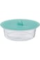 Round Food Storage Container with Silicone Lid, 450 ml, Clear
