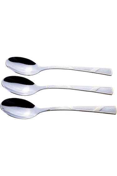 Cuisine Art CT-ELS/CS Berger Elsa Stainless Steel Dessert Spoons Set of 3, Small Coffee Spoon for H