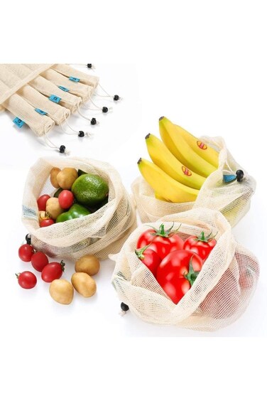 Best Reusable Produce Bags Cotton - Mesh Produce Bags with Drawstring &ndash; Organic Cotton Produce Bags