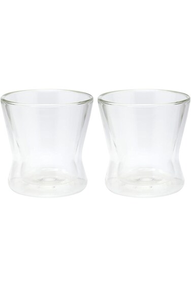 كوب زجاجي مزدوج الجدار من تراست برو، قطعتين، 200 مل، شفاف