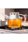 MIBRU 1000ml Glass Tea Coffee Mug Tea Cup with Removable Filter Spout and Bamboo Lid Coffee Tea Her