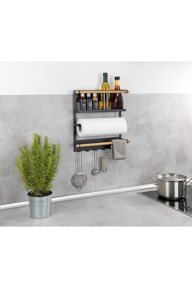 1ST Refrigerator Spice Rack Storage Rack with Paper Towel Holder Rustproof