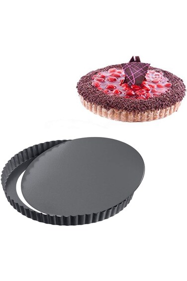AMADA Tart Pan,Non-stick Quiche Pan, Round Cheesecake Pan with Removable Bottom for Dessert Baking（