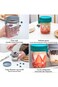 jjojcll Overnight Oats Jars with Spoon and Lid 350ml [2 Pack], Airtight Oatmeal Container with Meas