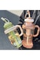 Water Bottle with Handle and Straw, Large Water Bottles with Straw Cap, 34oz Gym Sports Water Bottl