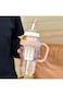 Water Bottle with Handle and Straw, Large Water Bottles with Straw Cap, 34oz Gym Sports Water Bottl