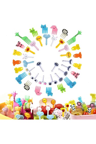 أعواد طعام جارلوغافا، 40 قطعة، أعواد فاكهة على شكل حيوانات، أعواد صندوق بينتو، أعواد أسنان صغيرة على شكل حيوانات كرتونية،
