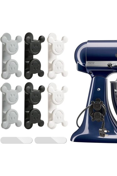 منظم أسلاك الأجهزة - عبوة من 9 قطع، منظم أسلاك مُحسّن لأجهزة المطبخ، لاصق، مثبت للأسلاك