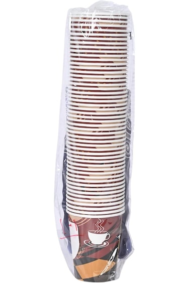 أكواب قهوة وشاي ورقية مزخرفة 9 أونصة 50 كوبًا متعدد الألوان