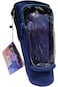 B&amp;D Insulated Water Bottle Carrier, Navy Blue, Clear Window Display, Adjustable Strap