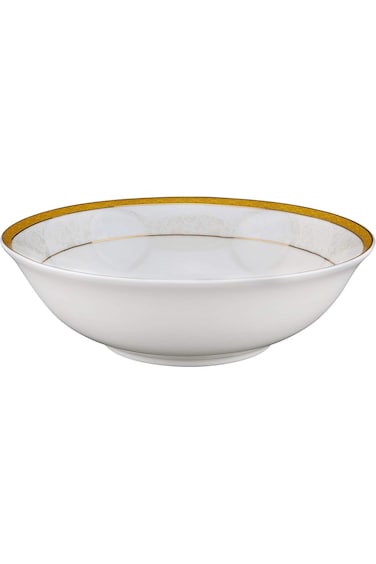 Shallow Porcelain Palazzo Bowl with Gold Rim, White, 15 cm, TS-L1-33