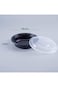 [5 Pack] Compartment Round Black Base with Lids Food Storage Container(32 oz) R0 32   Disposable Fo
