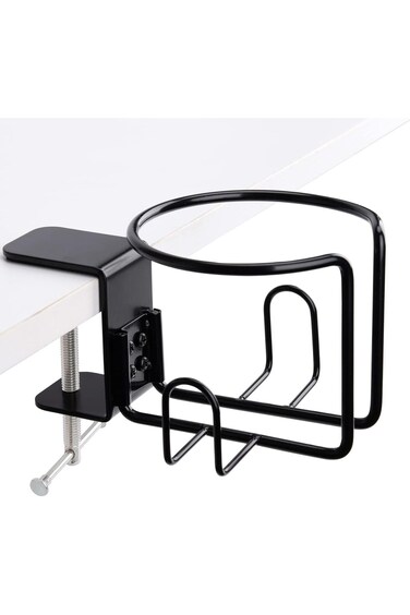 Pack of 1 Large Desk Cup Holder, Table Anti Spill Cup Holder, Clip On Table Anti-Spill Cup Holder,