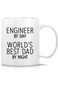 Retreez Funny Mug - Engineer by Day World's Best Dad by Night 11 Oz Ceramic Coffee Mugs - Funny, Sa