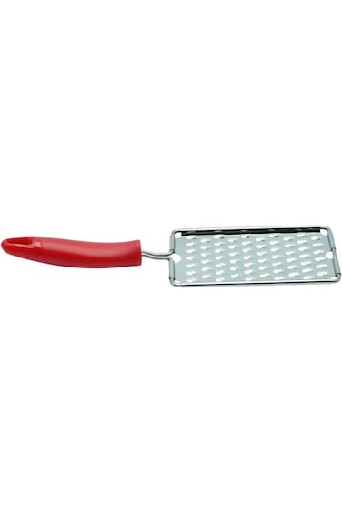 Raj Stainless Steel Grater in Red Handle, 13 cm, RRG0001, Vegetables Grater, Cheese Grater, Chocola