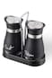 Salt and Pepper Shaker Set, 2 pcs Glass Bottom Salt Shaker, Salt Pepper Shaker with Silicone Funnel