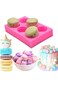 BUSOHA 6-Cavity 3D Macaroon Silicone Mold for Cake, Macaron Hamburger Baking Molds, Cake Mold, Muff