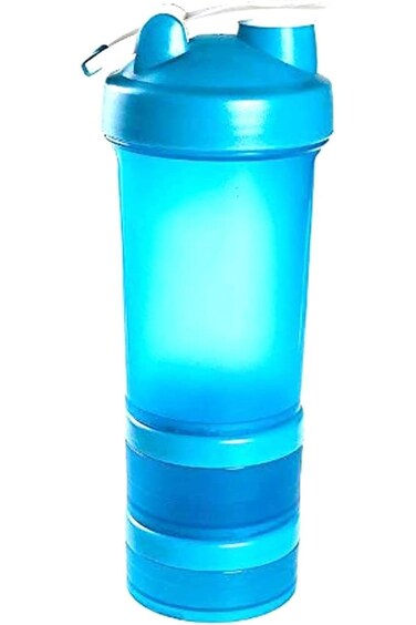 Protein Powder Shaker Bottles Spring Shaker Cup Gym blue