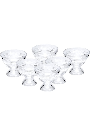 Cuisine Art Glass Dessert Bowl, 140ml - G, Transparent, 6 Pieces