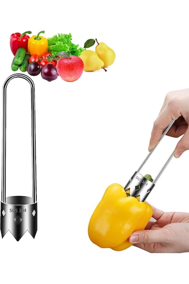 أداة تقطيع الفاكهة والخضروات من OneNine، أداة تقطيع الخيار والكوسة والفلفل من الفولاذ المقاوم للصدأ، أداة إزالة البذور مع