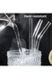 ECVV Glass Transparent Straw Set 5 Pieces - 4 x Straws, 1 x Brush, Healthy and Eco-friendly, Suitab