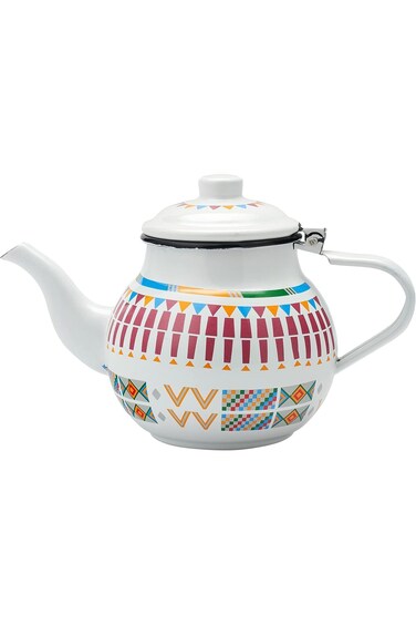 غلاية مينا بتصميم عسيري من الرماية، سعة 1.5 لتر، لون أبيض