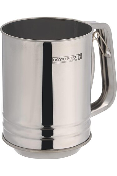 Royalford Flour Sifter, Durable &amp; Hygienic Design, Stainless Steel Dredger Shaker with Handle Ideal