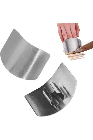 Duomama 2Pcs Stainless Steel Finger Guards for Safe Vegetable Cutting - Knife Protector for Slicing