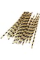 Paper Straw - Black &amp; Gold