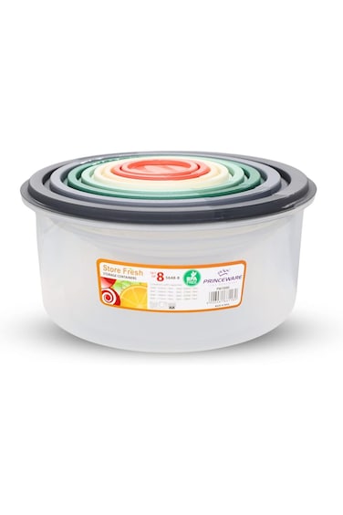 Princeware Plastic Container - 100 ml, 225 ml, 375 ml, 650 ml, 1125 ml, 1900 ml, 3200 ml, 5550 ml
