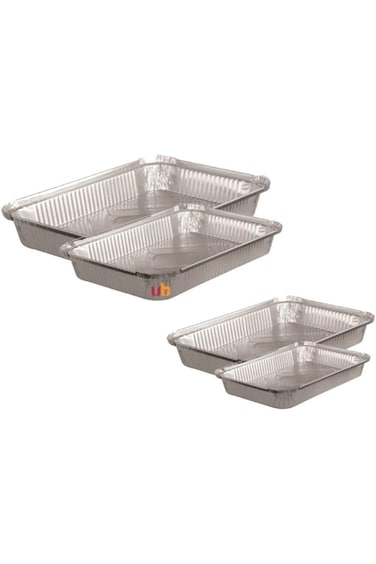 Rectangular Aluminum Trays Containers (20 Pieces) (Medium 6005)